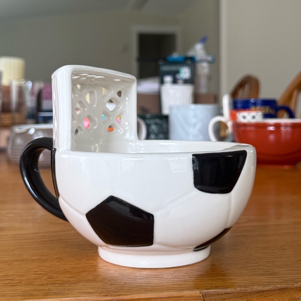 SOCCER BALL with Goal Ceramic Mug by Maxi's Creations ☕️ ⚽️🥅 - Picture 1 of 4